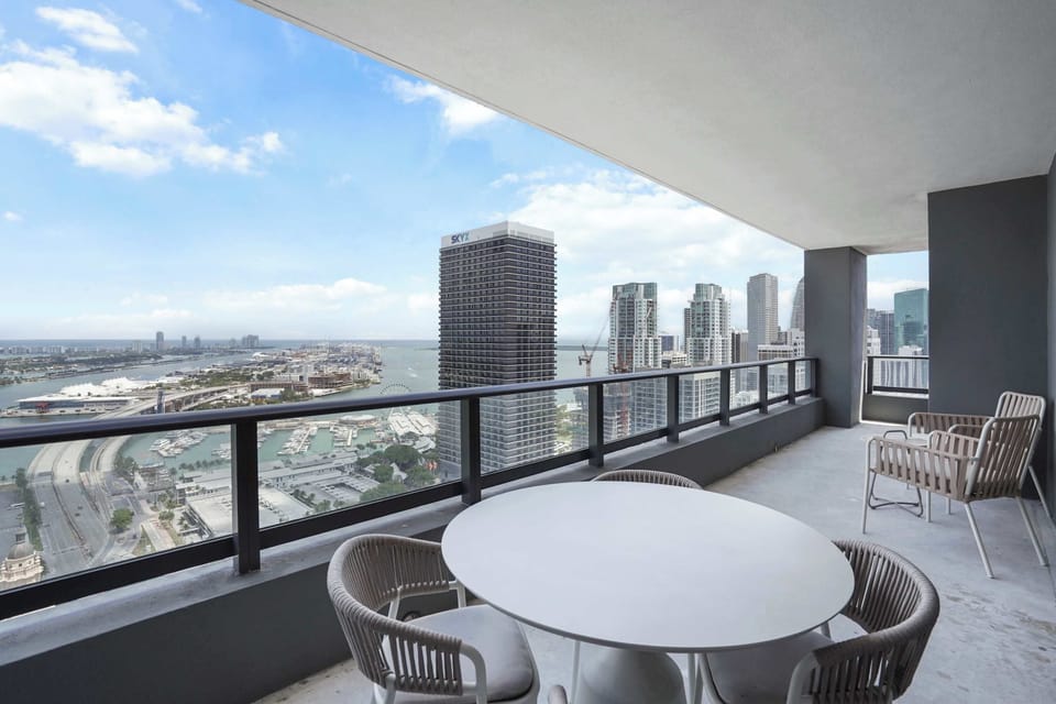 Enjoy breathtaking city views from your balcony!