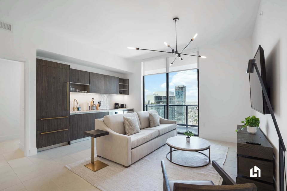Chic living space with stunning city views.