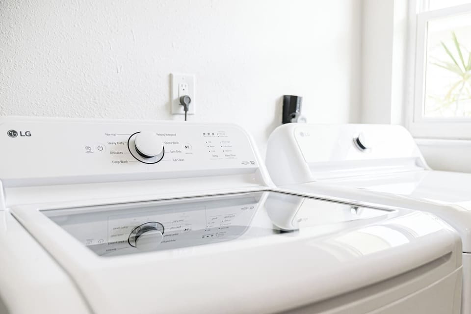Full washer and dryer units.