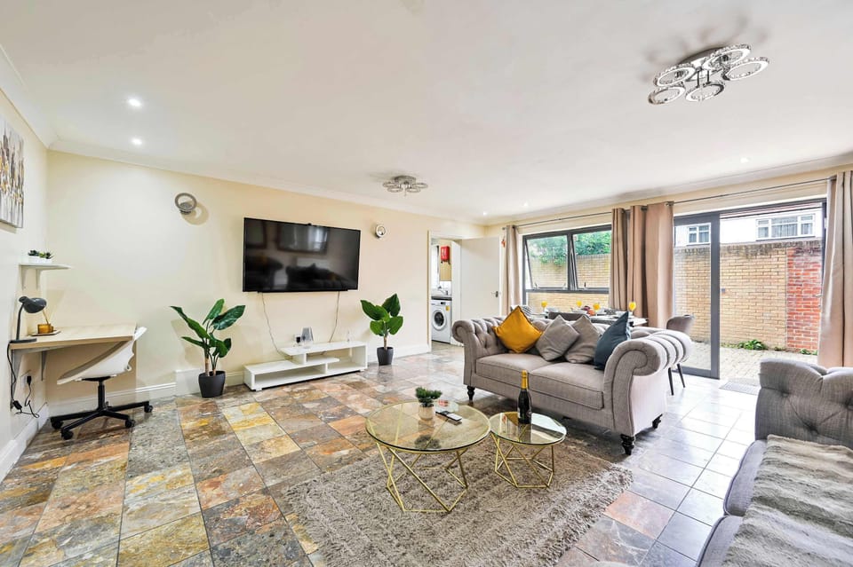 Open-plan living area with comfortable seating for all guests