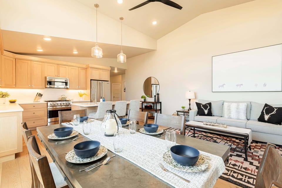 Dining table with seating for six