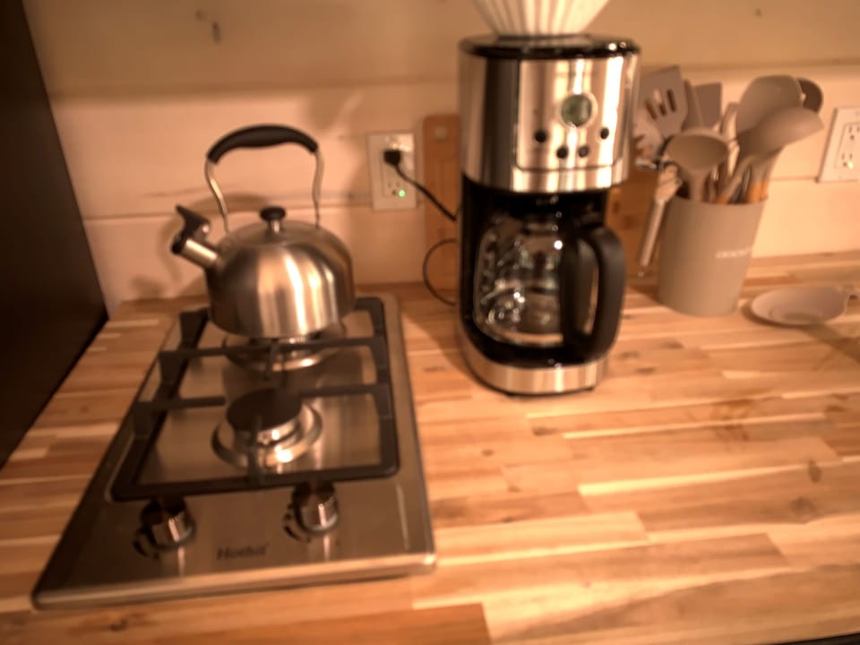 Propane cooktop and coffee machine