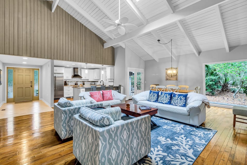 House, Multiple Beds, Kitchen, Pool View (67 Forest Drive) | Living area | 42-inch flat-screen TV with digital channels