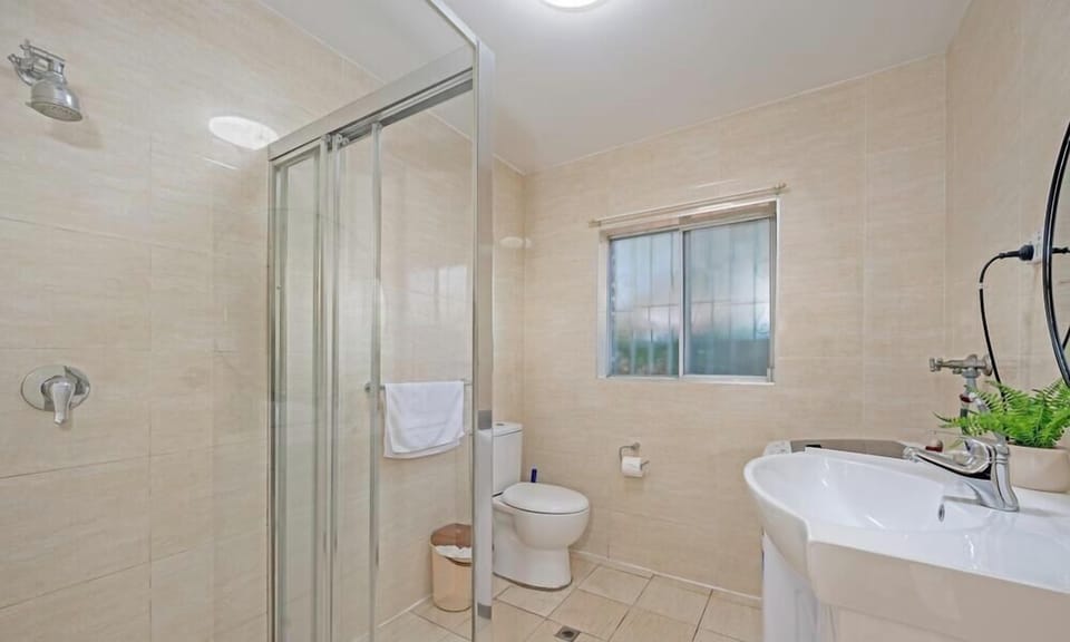 Clean bathroom with shower