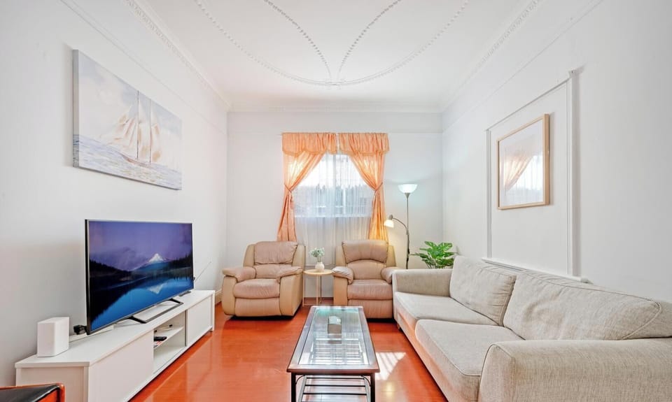 Comfortable sofa and TV