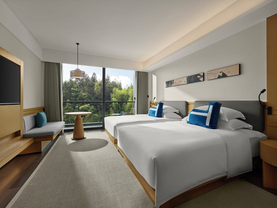 Twin Room, Mountain View | Down comforters, free minibar items, in-room safe, desk