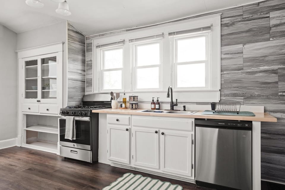 Modern appliances and ample storage for the kitchen