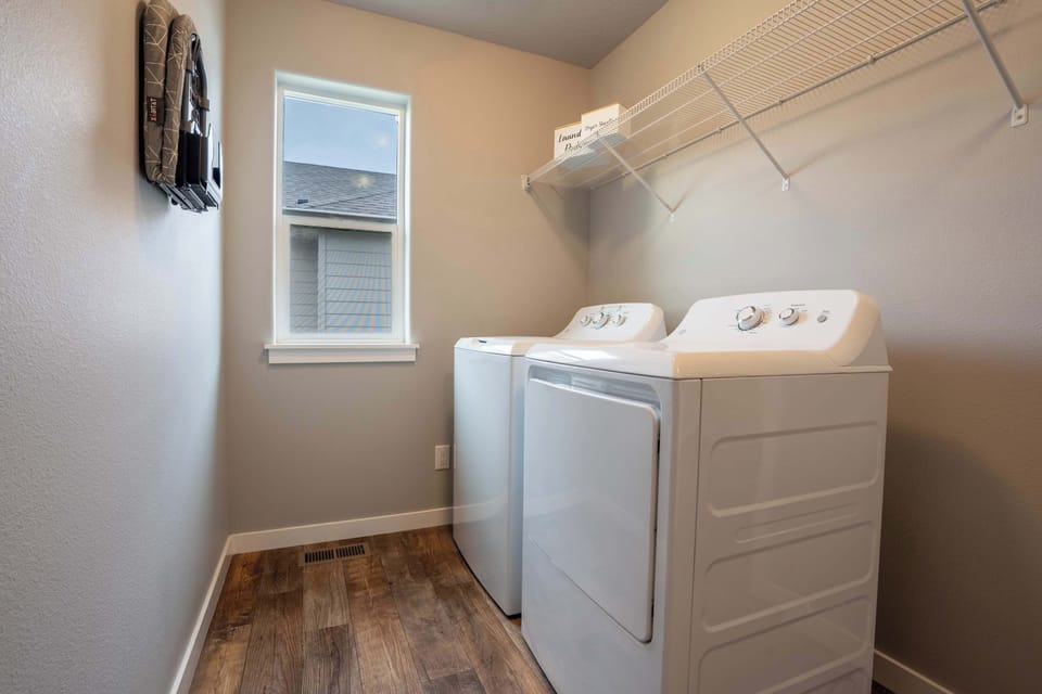 In-home washer and dryer — perfect for longer stays and added convenience.