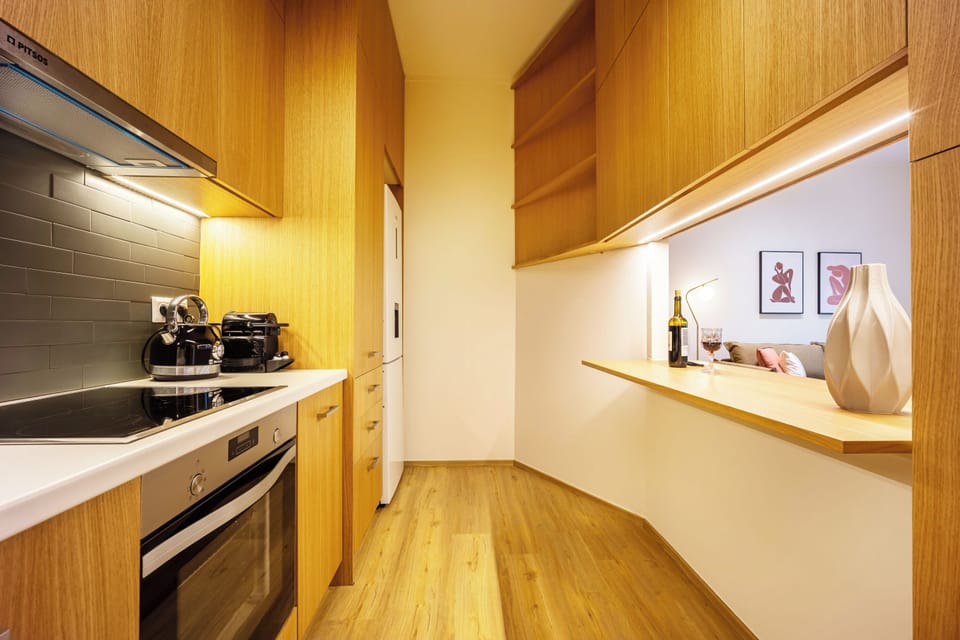 Modern appliances and counters make cooking feel effortless.