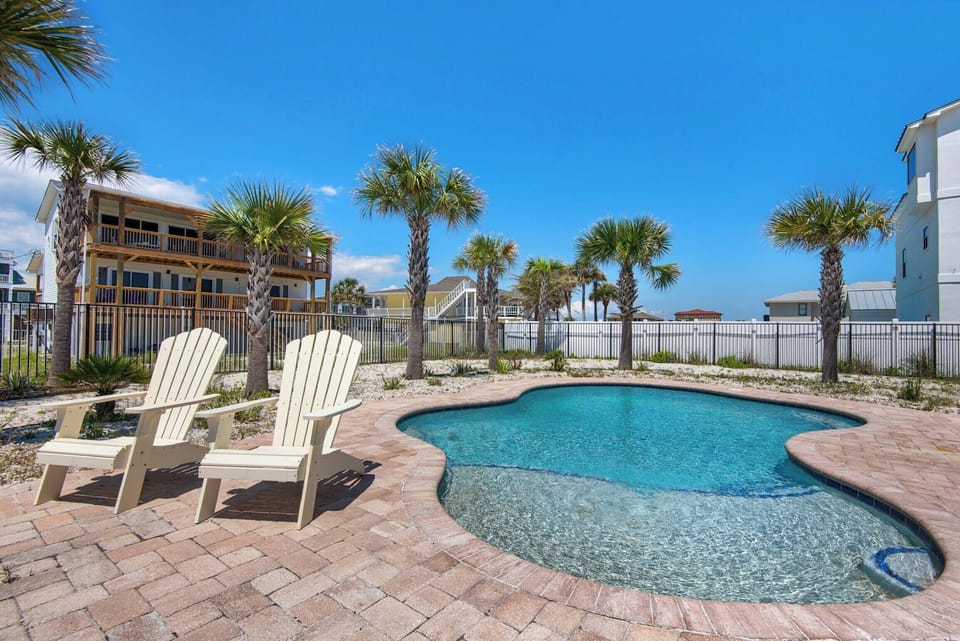 Lounge by the private pool
