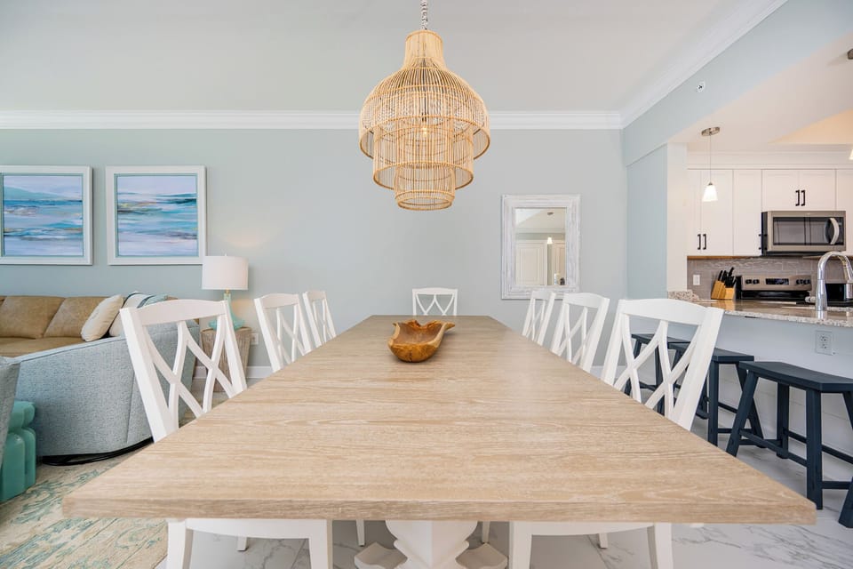 Gather in this dining area, surrounded by stylish decor and inviting seating for memorable meals together