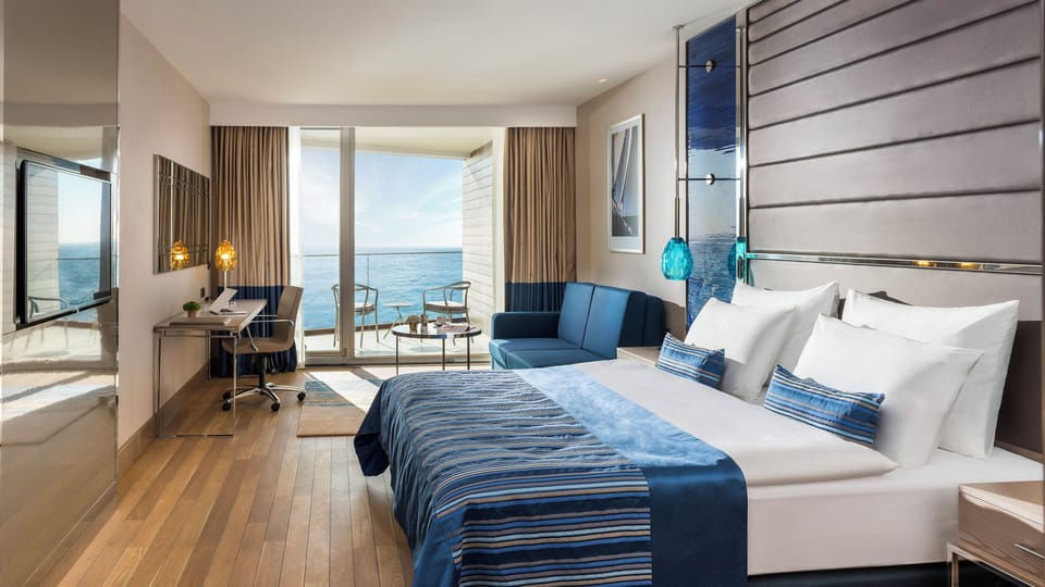 Premium bedding, down comforters, memory foam beds, minibar