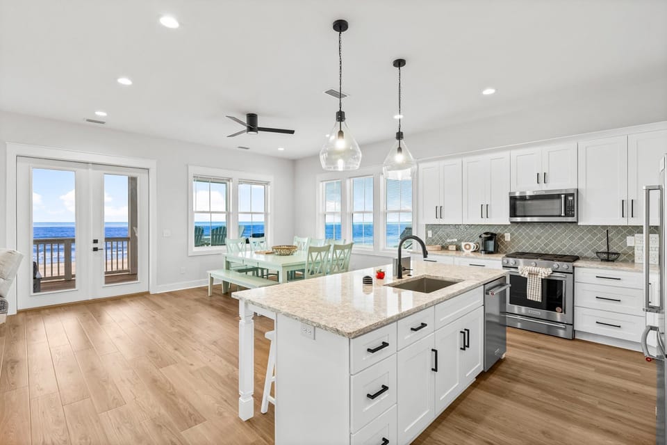 House, Ocean View | Private kitchen | Coffee/tea maker, full-size fridge, microwave, oven