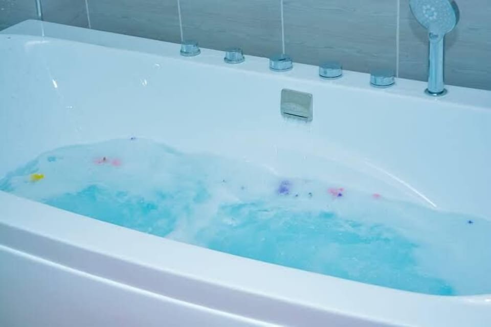 Slippers, towels, soap, toilet paper