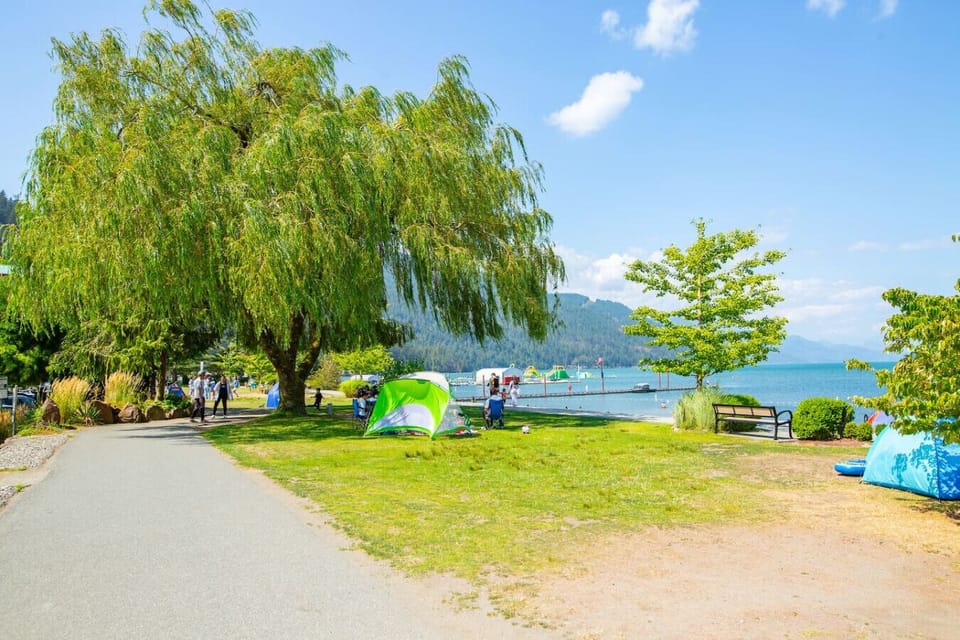 Peaceful park space by the lake