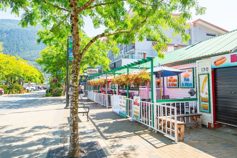 Main street bustling with visitors and small-town charm