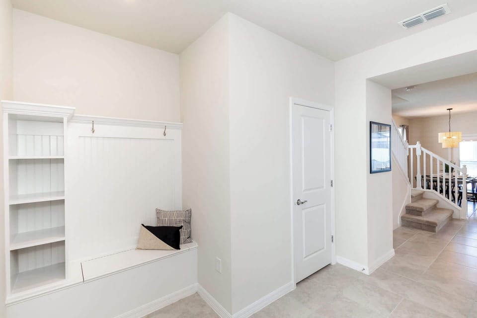 Kick off your shoes and tuck bags away in the spacious entryway