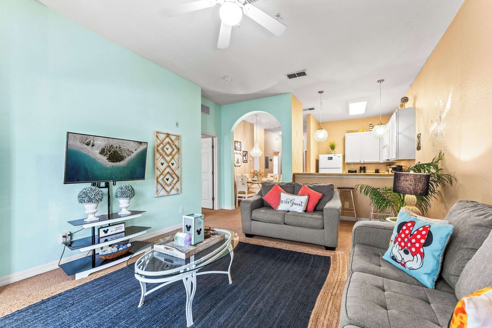 Curl up in the bright living room & stream your favorite entertainment