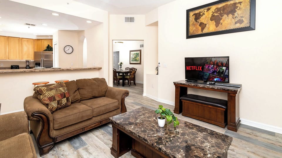 Cozy up in the living area and stream all your favorite entertainment