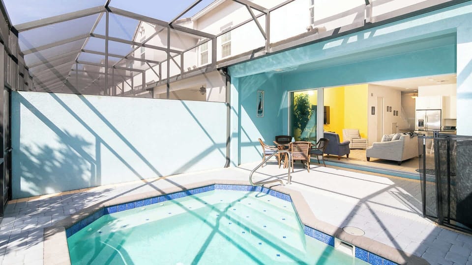 Private pool and outdoor seating area