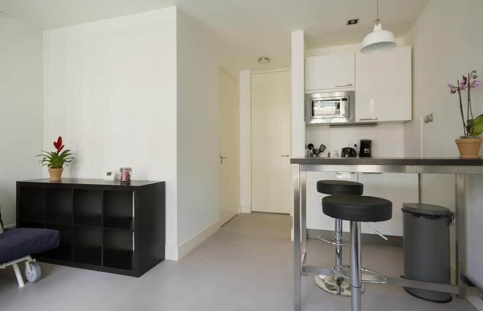 Open-plan living with bar seating