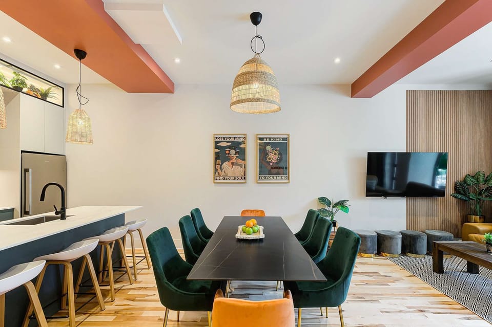Dining area and ping-pong table!