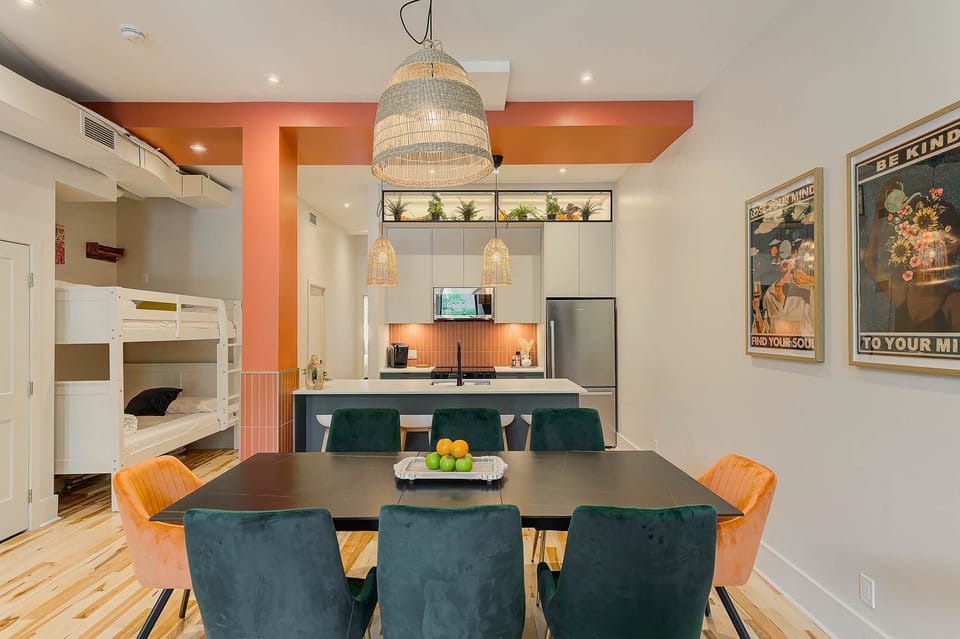 Cozy and inviting atmosphere, not shown in the picture but 10 chairs are provided for the table