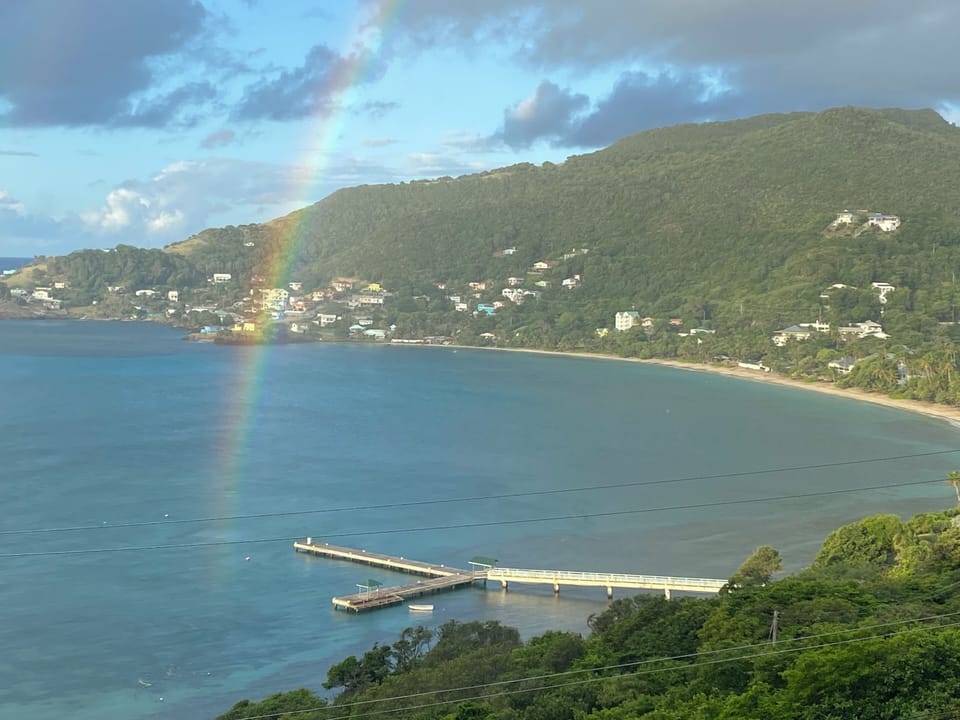 Rainy day with rainbow