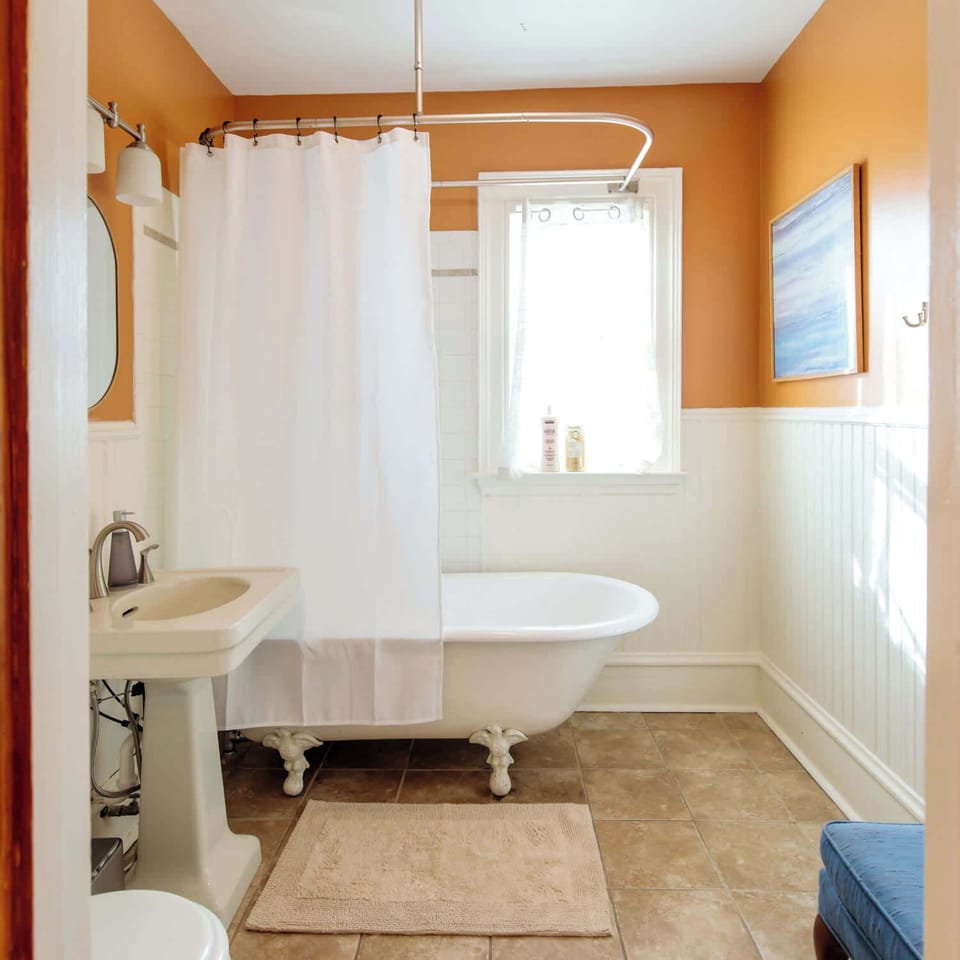 The classically adorned bathroom has a large and always sparkling clean clawfoot tub for long soaks after a day skiing or exploring Vermont and inviting radiant heated flooring that you'll surely appreciate in the mornings