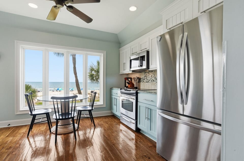 House, Multiple Beds, Balcony, Ocean View (201 Turtle Lane) | Private kitchen | Coffee/tea maker, dining table