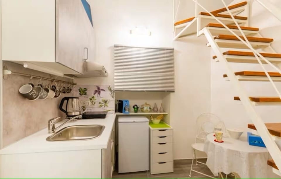 Classic Apartment | Private kitchen | Mini-fridge, microwave, electric kettle, griddle