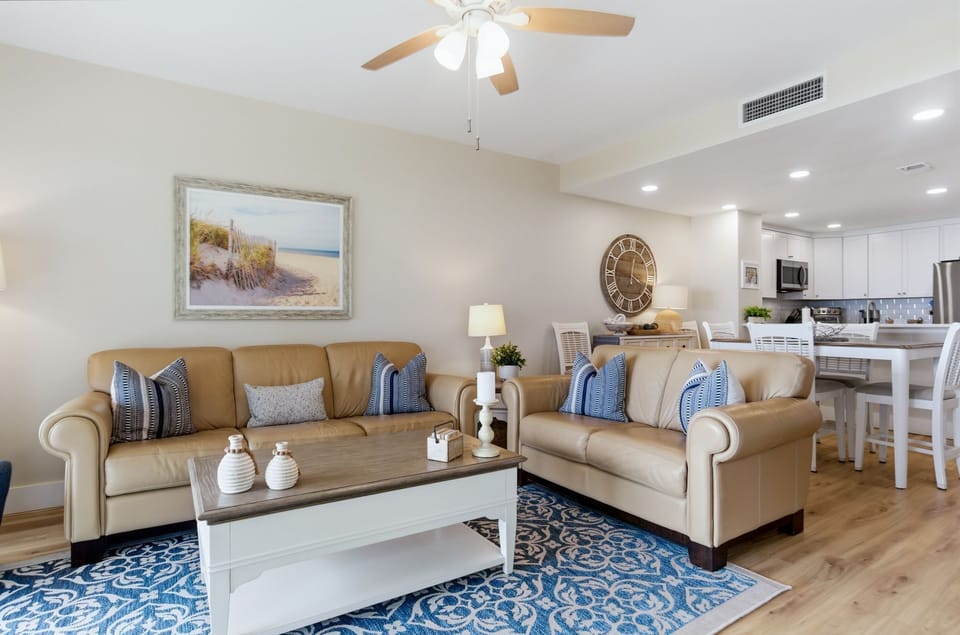 Villa, Multiple Beds, Kitchen (1835 Beachside Tennis) | Living area | 42-inch flat-screen TV with digital channels