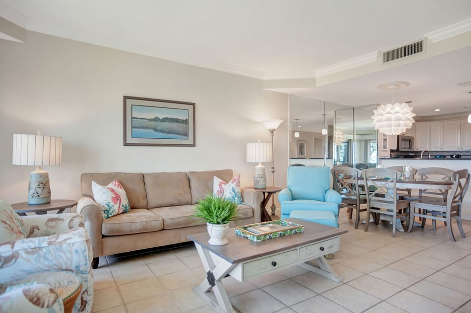 Villa, Multiple Beds, Kitchen (1829 Beachside Tennis) | Living area | 42-inch flat-screen TV with digital channels