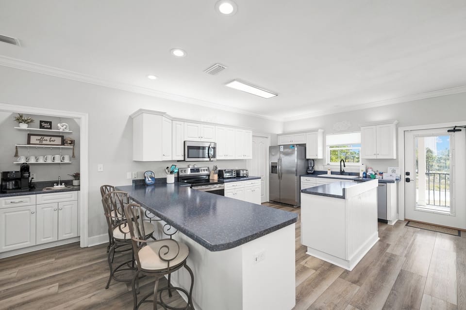 Ready to entertain kitchen and coffee bar.