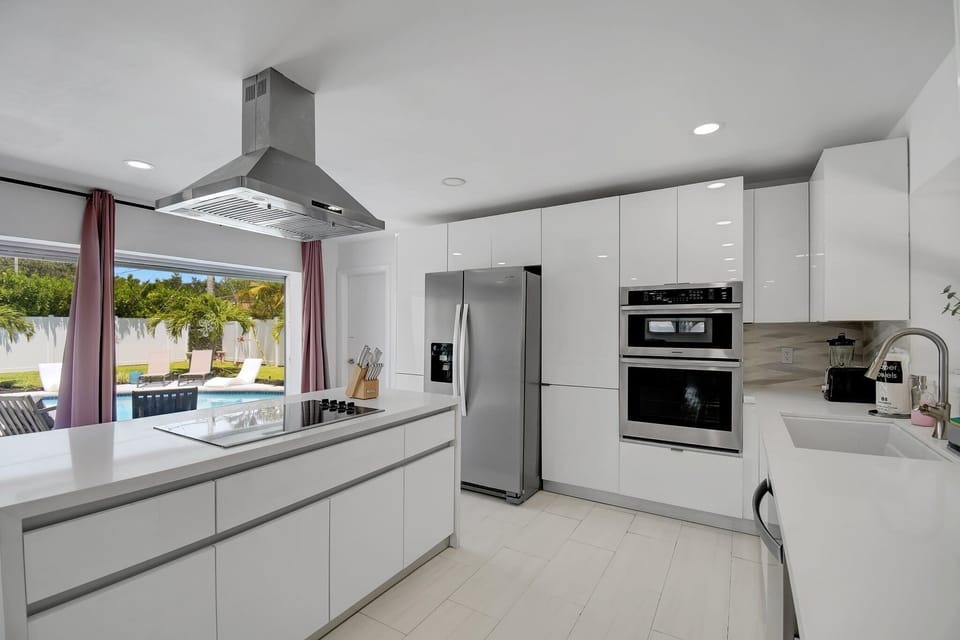 Family House, Pool View | Private kitchen | Coffee/tea maker, electric kettle, highchair