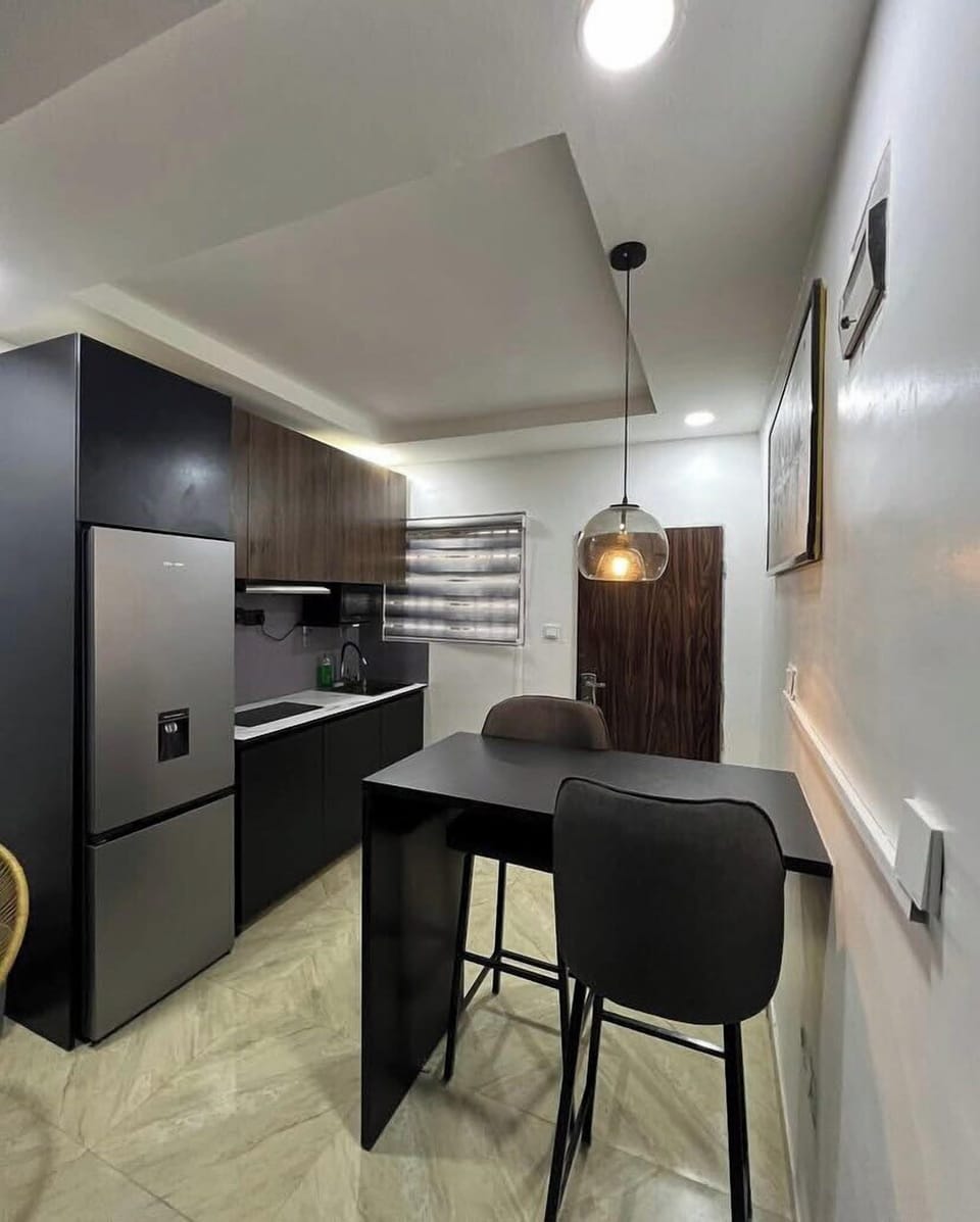 Family Apartment, Balcony, City View | Private kitchen | Fridge, microwave, oven, stovetop