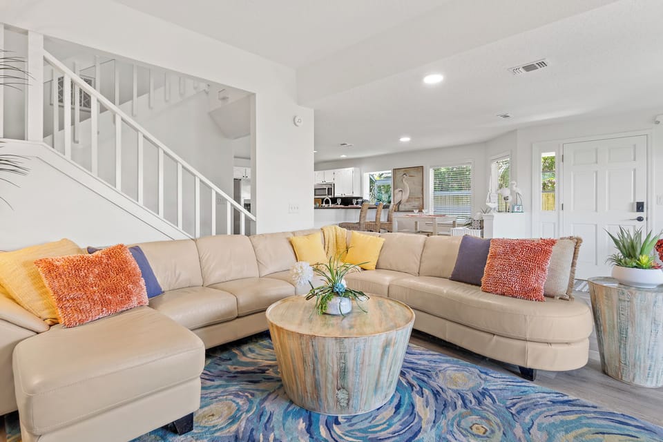 Open floor plan with beautiful furnishings and decor