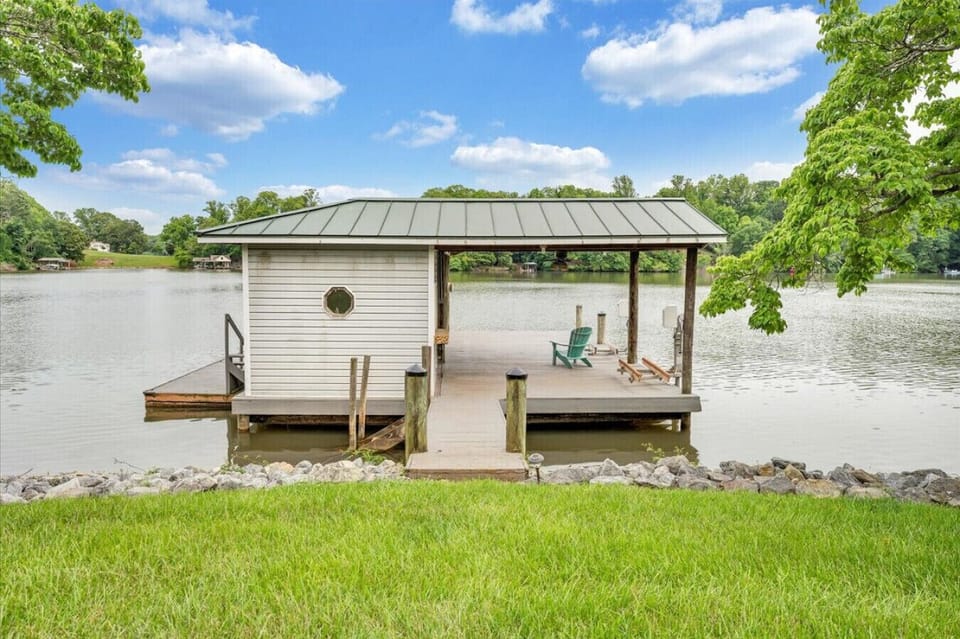 Large dock to tie your boat and swim, fish or lounge on