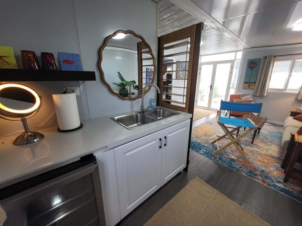 Cabin 2, Blue Cabin, Sink & Minifridge Area