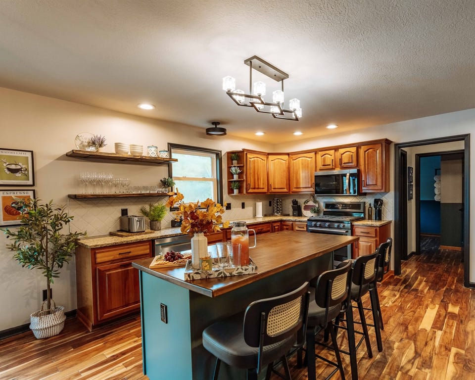 Cook family meals in the gourmet kitchen