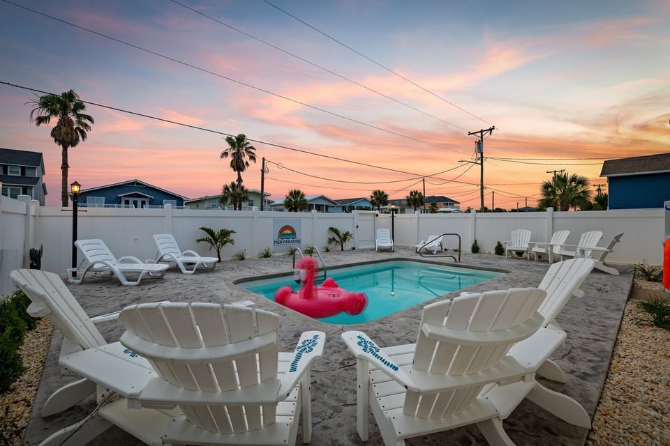 Jump in the heated and/or cooled private pool.