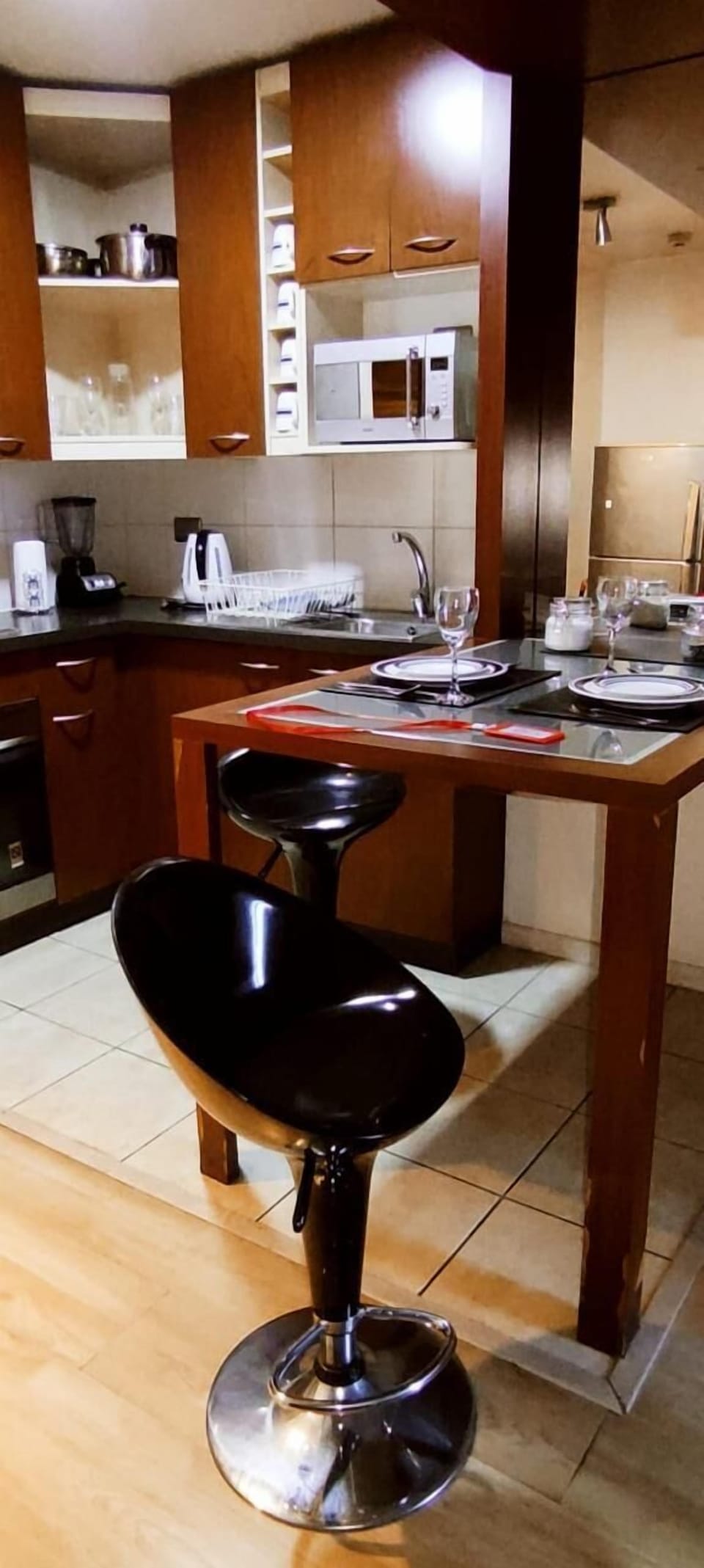 Apartment | Private kitchen | Full-size fridge, microwave, oven, stovetop