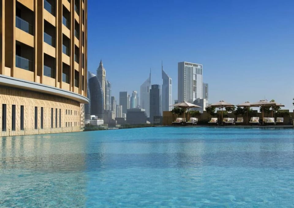 Swimming pool with magnificent downtown city view