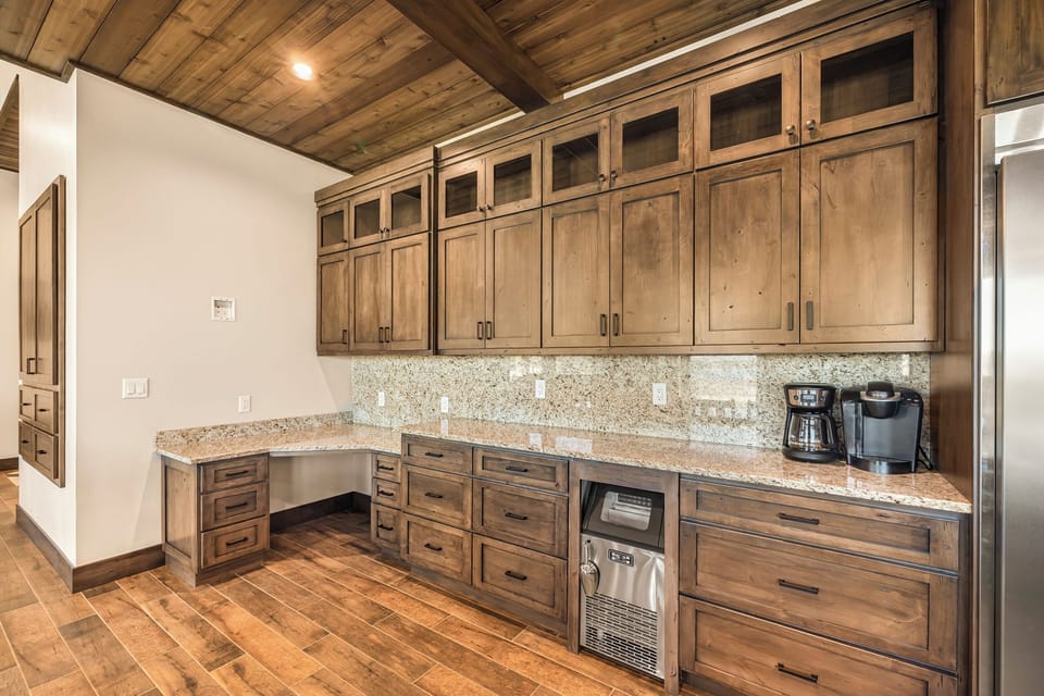 Desk and cabinet storage