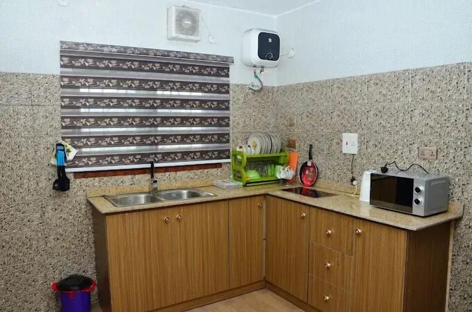 Family Apartment, Balcony, City View | Private kitchen | Fridge, microwave, oven, stovetop
