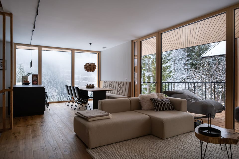Cosy sofa and dining area 