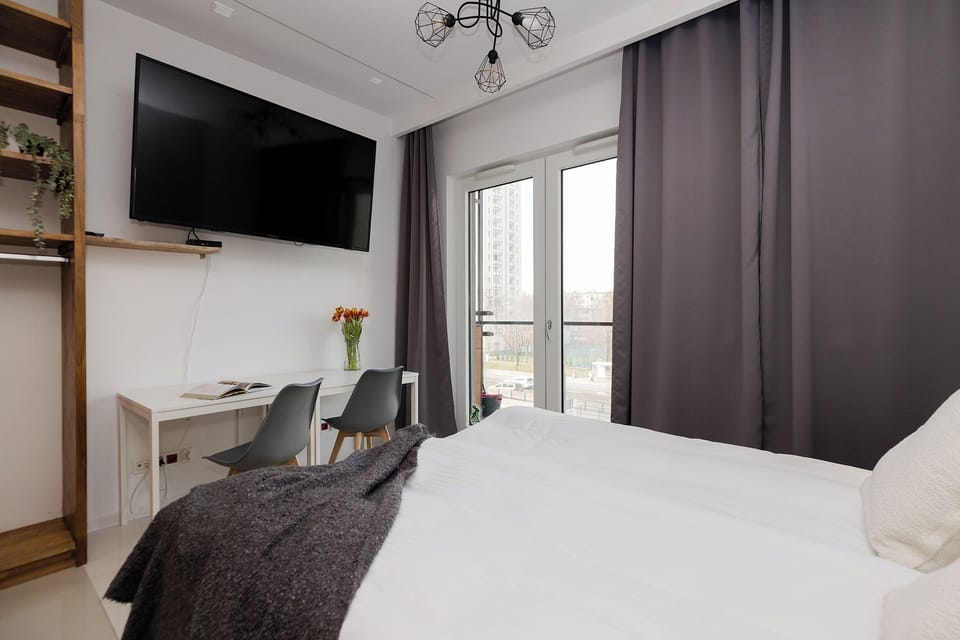 Blackout drapes, iron/ironing board