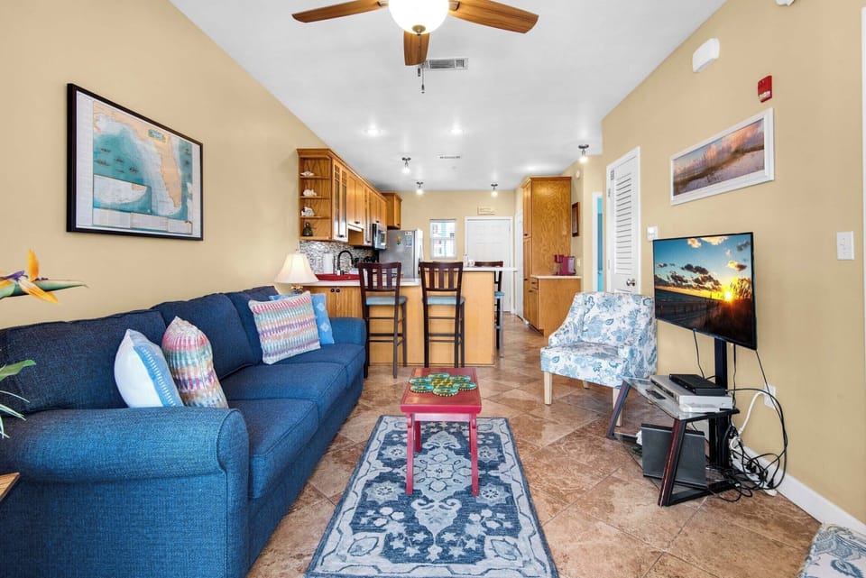 Living room with flat-screen TV