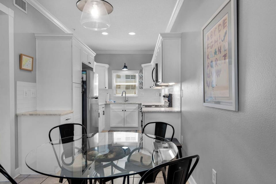 Dining table with seating for four