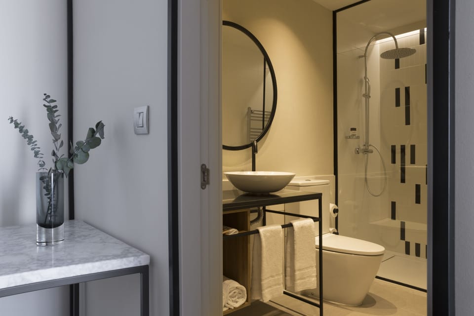 Standard Double Room | Bathroom | Shower, rainfall showerhead, designer toiletries, hair dryer